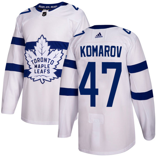 Adidas Maple Leafs #47 Leo Komarov White Authentic 2018 Stadium Series Stitched NHL Jersey